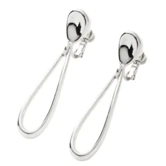 【シルバー×イヤリング】[Cream dot. クリームドット公式] イヤリング レディース  金属アレルギー ニッケルフリー シリコンカバー 揺れる ネジ式 メタル ドロップ スプーンメタル ひねり ツイスト 大人 