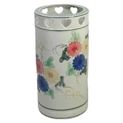 昭和レトロ 陶器製 傘立て 花柄 インテリア 玄関 置物 飾り オブジェ 昭和レトロ 陶器製 傘立て 花柄 インテリア 玄関 置物 飾り