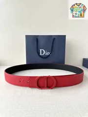 【今日特価】Dior CD Icon レッドマット塗装ベルトバックルセット-1