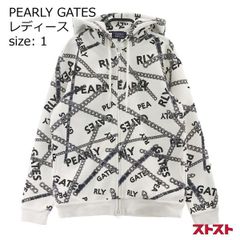 美品) パーリーゲイツ ニットジップパーカー ジャケット ロゴ総柄