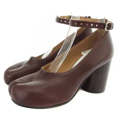マルタンマルジェラ 22 Martin Margiela 22 メゾンマルジェラ TABI PUMPS パンプス チャンキーヒール アンクルストラップ レザー 36 23cm 茶色 ブラウン S34WL0021 /YOのサムネイル
