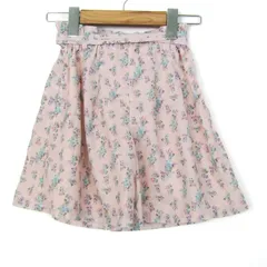 メゾピアノ フレアスカート 花柄 ボトムス 記名有 キッズ 女の子用 130サイズ ピンク Mezzo Piano 【中古】