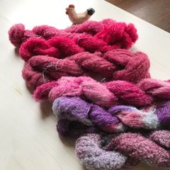 手染め毛糸＊ハンドメイド素材＊ローズピンク系セット