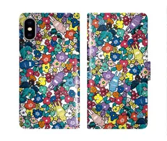 [iPhone11 Pro Max] iPhone15 ケース スカラー スマホケース 手帳型 iPhone16 ケース iPhone 16 15 14 13 SE 第3世代 第2世代 スマホカバー 全機種対応 手帳 ScoLar カラフル ラビル フラワー 