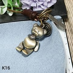 新品 ☆K16 キーホルダー クマ アメカジ ストリートブロンズ  アクセサリー