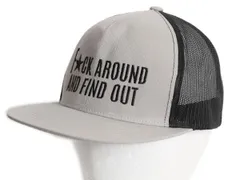 【お得なクーポン配布中!】 デッドストック 90s ジョーク メッセージ 刺繍 メッシュ ベースボール キャップ フリーサイズ 帽子 オールド トラッカー ハット ツートン