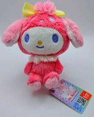 マイメロディ カラフルバニー フラワーリボン おおきめマスコット ピンク