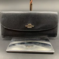 57 COACH コーチ レザー 長財布 ブラック
