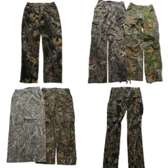 古着卸 まとめ売り リアルツリー パンツ 6枚セット (メンズ 34 /32 /S /M ) カモ柄 迷彩 アウトドア カーゴパンツ 中古 古着 MZ7500