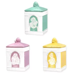 【中古】小物入れ・マルチケース・缶ケース 全3種セット アンティーク風陶器小物入れ 「ディズニープリンセス」