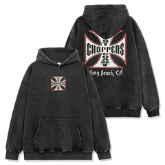 WEST COAST CHOPPERS パーカー 90’s〜 Vintage West Coast Choppers Biker Motorcycle Iron Cross 90s