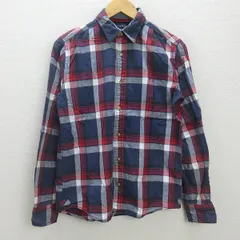 G■トミーヒルフィガー/TOMMYHILFIGER 長袖シャツ/チェック柄【L】紺/men's/122【中古】■