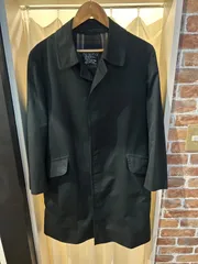 【60s〜70s】BURBERRYS バーバリーズ トレンチコート ロングコート  ブラック系 ダークグレー系 サイズM A-176