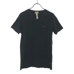 ディーゼル ロゴプリント 半袖 Vネック Tシャツ XS ブラック DIESEL メンズ