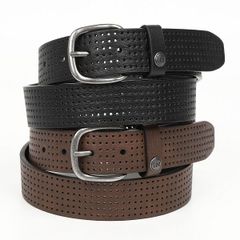 ベルト レディース 人気ブランド Lee リー 35mm ドット 穴あき ファッション レザーベルト ブラック ブラウン  USA直輸入 BE20002 送料無料