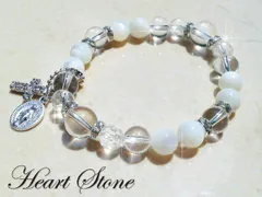 心を育て真実の愛を導く☆マザーオブパール×水晶 パワーストーンブレスレット