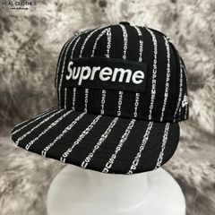 Supreme×NEW ERA/シュプリーム×ニューエラ【19SS】Text Stripe New Era Cap/テキスト ストライプ ボックスロゴキャップ/帽子