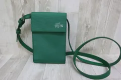 未使用・タグ付き★ラコステ　ショルダーバッグ　肩掛け　レザー　グリーン LACOSTE - ラコステ ショルダーバッグ - グリーンの通販 by