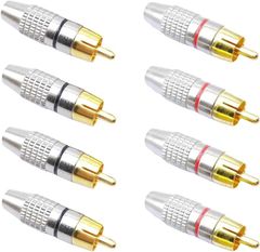 karim 互換品 RCAプラグ ピン端子 ピンプラグ オス コネクタ 金メッキ 自作 オーディオ 真空管 アンプ ステレオ ソケット ケーブル 赤 黒