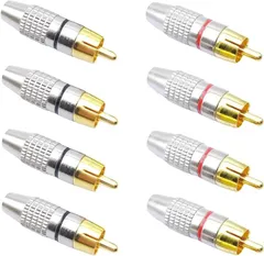 karim 互換品 RCAプラグ ピン端子 ピンプラグ オス コネクタ 金メッキ 自作 オーディオ 真空管 アンプ ステレオ ソケット ケーブル 赤 黒