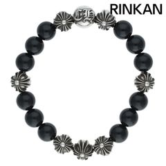 クロムハーツ  10mm BEAD/10mmビーズブレス BEAD8/10mmブラックトルマリンビーズブレスレット メンズ