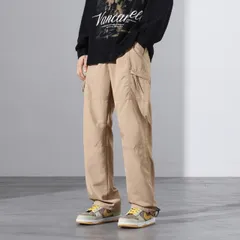 種類11：M/D：khaki メンズ ファッション 服 男性用 オシャレ シンプル 大人 かっこいい 大きいサイズ ストリート 紳士服 ストレート マルチ ケット パンツ カジュアル 春秋 