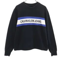 Calvin klein Jeans カルバンクラインジーンズ 長袖 スウェット トレーナー 黒 メンズ 古着