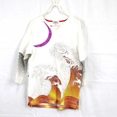F-0060　華鳥風月　和柄七分袖Tシャツ　Mサイズ