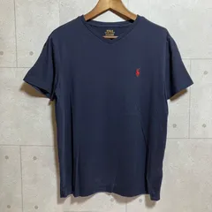 POLO RALPH LAUREN ポロラルフローレン Vネック Tシャツ ポニー 刺繍 ワンポイント ロゴ 半袖 トップス S ネイビー メンズ レディース SG315-27
