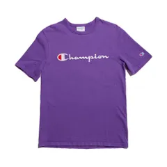 Champion チャンピオン Tシャツ ロゴ 刺繍 ワンポイント パープル L B202507