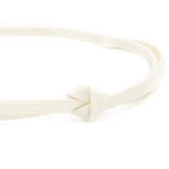 帯締め 三分紐 草木染 角朝組 白 ホワイト クラフト加工糸 平組 正絹 新品 未使用 並尺 色無地 小紋 おしゃれ着 カジュアル 可 No.10-6539