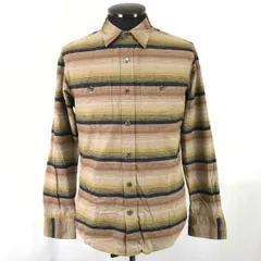 上野商会/日本製★SCHOTT BROS NEW YORK/ショット★長袖ウエスタンシャツ【Mens size -S/ボーダー/茶系/brown】Tops/Shirts/RARE/Made in Japan◆bBH263<sale>