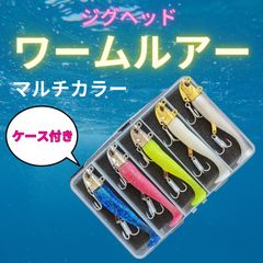 ジグヘッド ワーム ルアー ヒラメ シーバス 青物 ルアー シャッドテール 海釣り 淡水 30g 5個 セット ケース付き