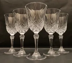 ホヤクリスタル　ワイングラス　5脚セット　クリスタルドフランドル　N25G(T)44