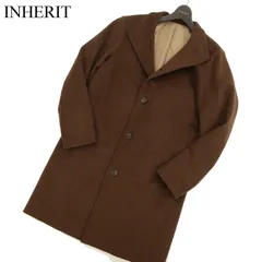 21AW★ INHERIT インヘリット 秋冬★ ウール スタンドカラー シングル コート Sz.S　メンズ 茶色のサムネイル