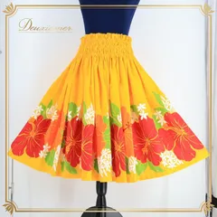 フラダンス 衣装 パウスカート イエロー系 ハレハワイイ フラ ダンス シングル レッスン 練習 花柄 鮮やか ハイビスカス柄 華やか 黄 赤 白 緑 日本製 ハワイアン アロハ かわいい ハワイアンプリント レッド系 ホワイト系 オレンジ系 グリーン系