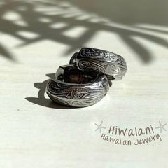 【 両耳 】【 ハワイアンジュエリー 】 ワイド フープ ワンタッチ ピアス ( シルバー ) 12mm  サージカルステンレス 316L / ニッケルフリー 金属アレルギー対応 / つけっぱなし 錆びない アクセサリー / 送料無料 / プレゼント ギフト