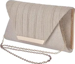 S.F.Yammy 結婚式 バッグ パーティーバッグ 上品 使い回しやすい( ゴールド)