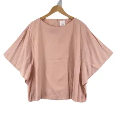 美品 Alpha A アルファエー 無地 オールシーズン ブラウス レーヨン ピンクベージュ レディース 38【古着】【中古】【送料無料】
