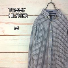 TOMMY HILFIGER トミーヒルフィガー 長袖ボタンダウンシャツ フラッグ刺繍 胸ポケット付き マルチ系 チェック メンズ Mサイズ