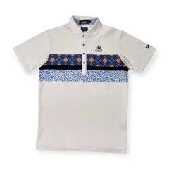 le coq sportif GOLF ルコックスポルティフ ゴルフ 柄入り 半袖 ポロシャツ サイズ L /メンズ/ホワイト