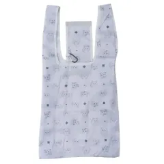 ショッピングバッグ KURUTTOエコバッグ カラビナ付き キャットフェイスPL ねこ ミントイン お買い物かばん コンパクト グッズ 