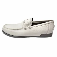 未使用 ドルチェ&ガッバーナ ドルガバ DOLCE&GABBANA コイン ローファー レザー シューズ ロゴ金具 スリッポン 革靴 7.5 （約26.5cm） グレーベージュ メンズ ■２のサムネイル