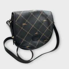 Longchamp ショルダーバッグ ロンシャン ブラック 総柄 馬ロゴ ロゴ バッグ ショルダー カバン レディース