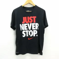 a■ナイキ/THE NIKE TEE  文字プリント /ロゴプリント Tシャツ【L】黒/MENS/77【中古】