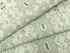 平和屋着物▽本塩沢　単衣　幾何学文　正絹　逸品　AAAZ9408fy