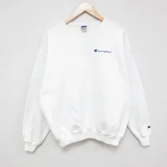 L/古着 チャンピオン Champion 長袖 スウェット メンズ 90s ワンポイントロゴ クルーネック 白 ホワイト 25feb25 中古 スエット トレーナー