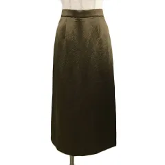 B&Y ユナイテッドアローズ BEAUTY&YOUTH ビューティー&ユース スカート タイト ロング 光沢 サテン スリット 無地 M 緑 グリーン