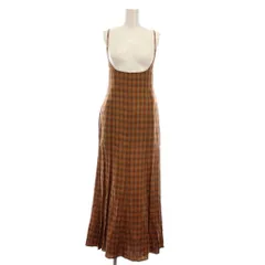 ワンピース Linen Mix Ombre Check CamisoleDress Linen Mix Ombre Check Camisole Dress マメ