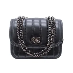 美品 2021年製 COACH コーチ 4870 マディソン チェーン ショルダーバッグ ウィズキルティング ポシェット 2way カバン 鞄 黒 ブラック レディース 古着 中古 USED